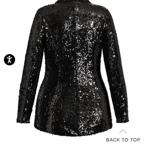 City Chic Sequin Seduction Black Blazer - Worn Once! - Picture 3 of 6